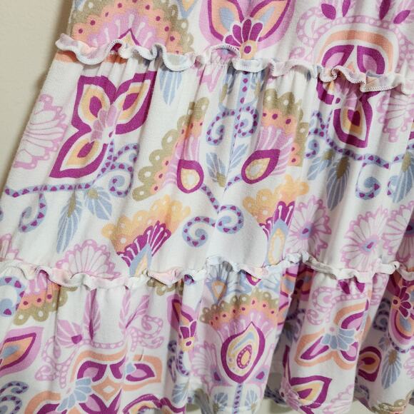 Matilda Jane breath deeply floral print tiered tie back swing tank top woman's S - Picture 9 of 9